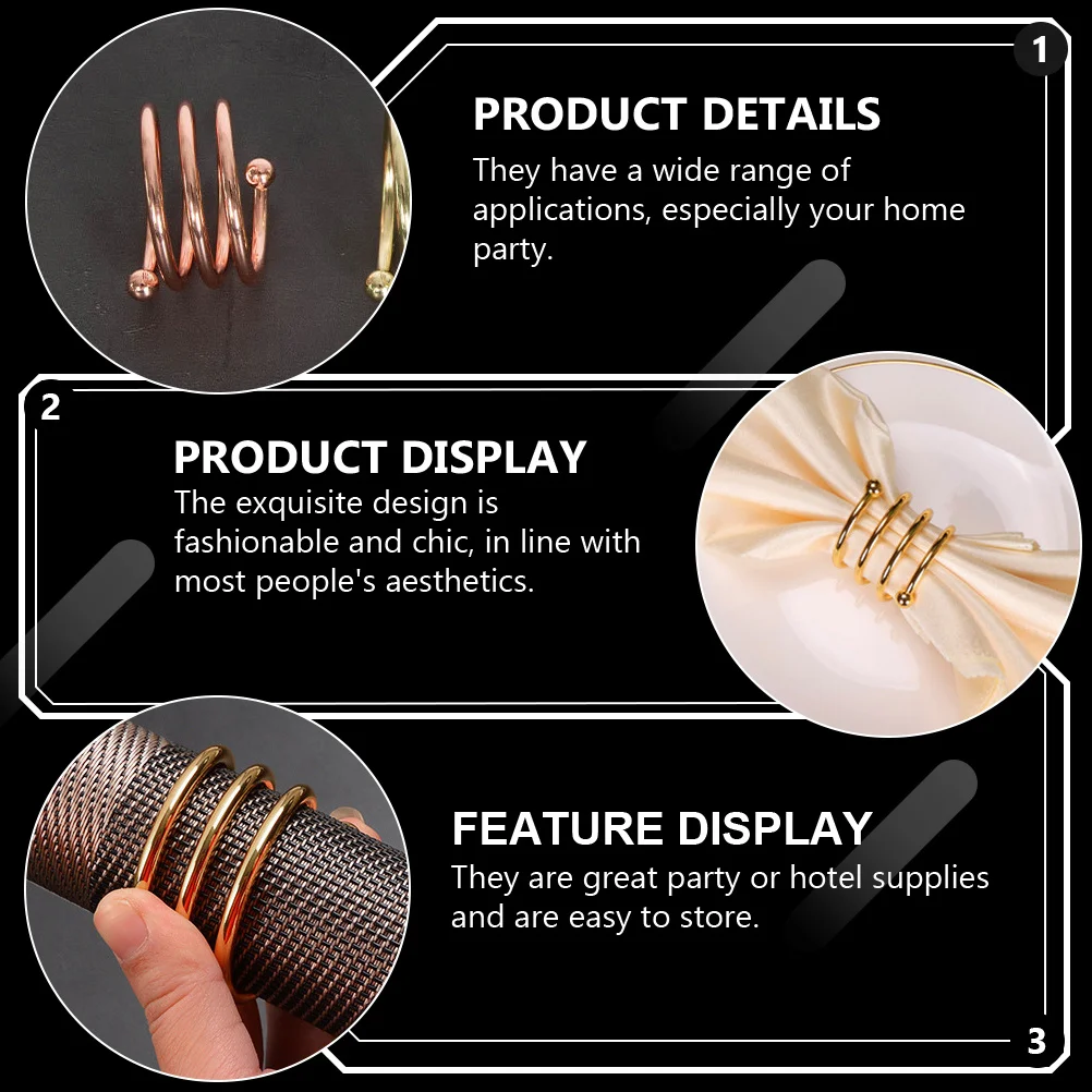 6Pcs Napkin Buckles Stylish Exquisite Household Party Tableware Accessories Decorative Napkin Holders Table Decors
6Pcs Napkin Buckles Stylish Exquisite Household Party Tableware Accessories Decorative Napkin Holders Table Decors
