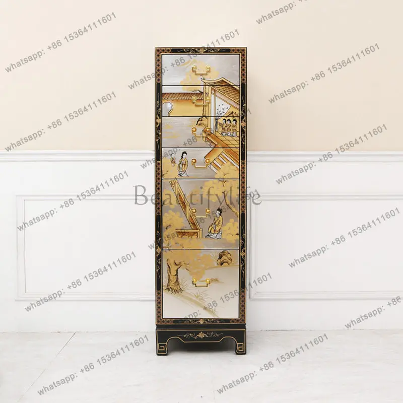 Living room white bedroom storage cabinet solid wood new Chinese painted small chest cabinet
Living room white bedroom storage cabinet solid wood new Chinese painted small chest cabinet