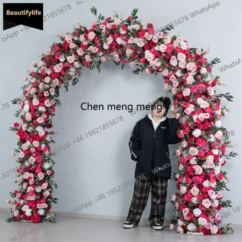 2M Rose Colored Artificial Rose Arch Flower Party Decoration Iron Art Arch Fake Flower Wedding Stage Background Arrangement b567
2M Rose Colored Artificial Rose Arch Flower Party Decoration Iron Art Arch Fake Flower Wedding Stage Background Arrangement b567