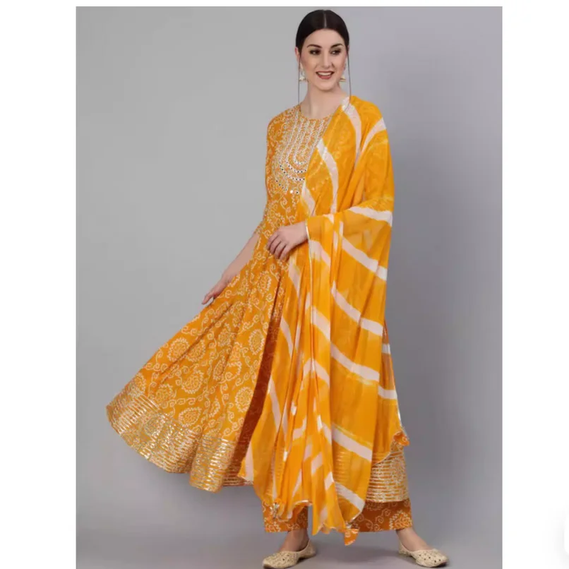 Indian Ethnic Traditional Clothing Yellow Cotton Printed 3-Piece Set
Indian Ethnic Traditional Clothing Yellow Cotton Printed 3-Piece Set