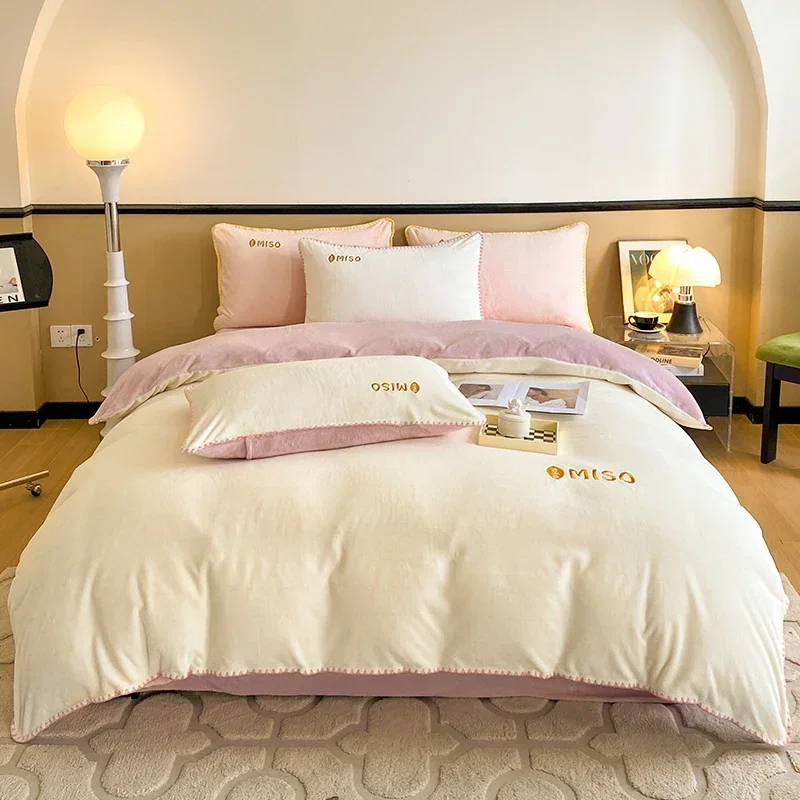High-end Milk Fleece Winter Warm Bedding Set Queen High Quality Thicker Duvet Cover Set with Sheets Quilt Cover and Pillowcases
High-end Milk Fleece Winter Warm Bedding Set Queen High Quality Thicker Duvet Cover Set with Sheets Quilt Cover and Pillowcases