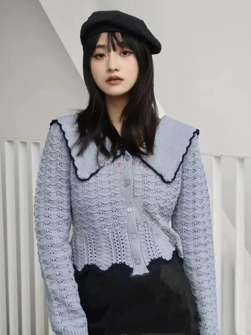 Elegant Pure round M Home Lace Collar Hollow out Short Knitted Cardigan Commute Style Regular Fit Long Sleeve Button up
Elegant Pure round M Home Lace Collar Hollow out Short Knitted Cardigan Commute Style Regular Fit Long Sleeve Button up