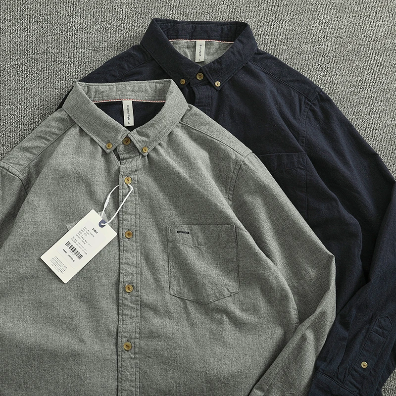 Solid Color Light Business Japan Retro Spring and Autumn Men's 100% Cotton Brushed Long Sleeve Shirt American Workwear Trendy
Solid Color Light Business Japan Retro Spring and Autumn Men's 100% Cotton Brushed Long Sleeve Shirt American Workwear Trendy
