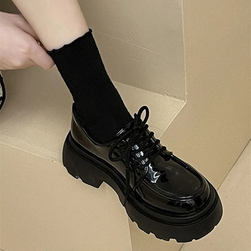 British Style Thick Bottom Leather Shoes Women's 2026 New Spring Summer Versatile Black JK Flat Loafers Platform Flats Casual...
British Style Thick Bottom Leather Shoes Women's 2026 New Spring Summer Versatile Black JK Flat Loafers Platform Flats Casual...