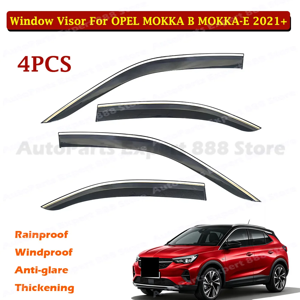 PC Window Vent Visors With Stainless Steel For Opel Mokka B Mokka-E 2021+ Stick-On Rain Guards Wind Deflector Car Exterior Parts
PC Window Vent Visors With Stainless Steel For Opel Mokka B Mokka-E 2021+ Stick-On Rain Guards Wind Deflector Car Exterior Parts