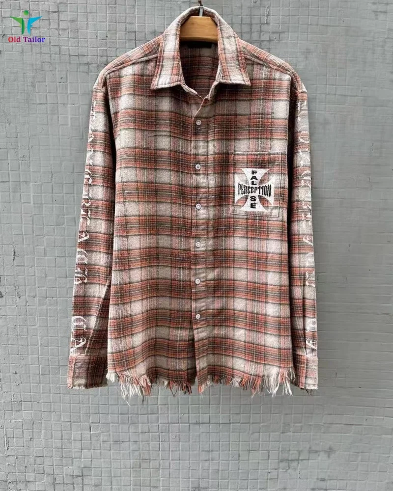 25SS Men's & Women's False Perception Vintage Crackle Cross Logo Washed Distressed Check Shirt Long Sleeve Oversized Tops
25SS Men's & Women's False Perception Vintage Crackle Cross Logo Washed Distressed Check Shirt Long Sleeve Oversized Tops
