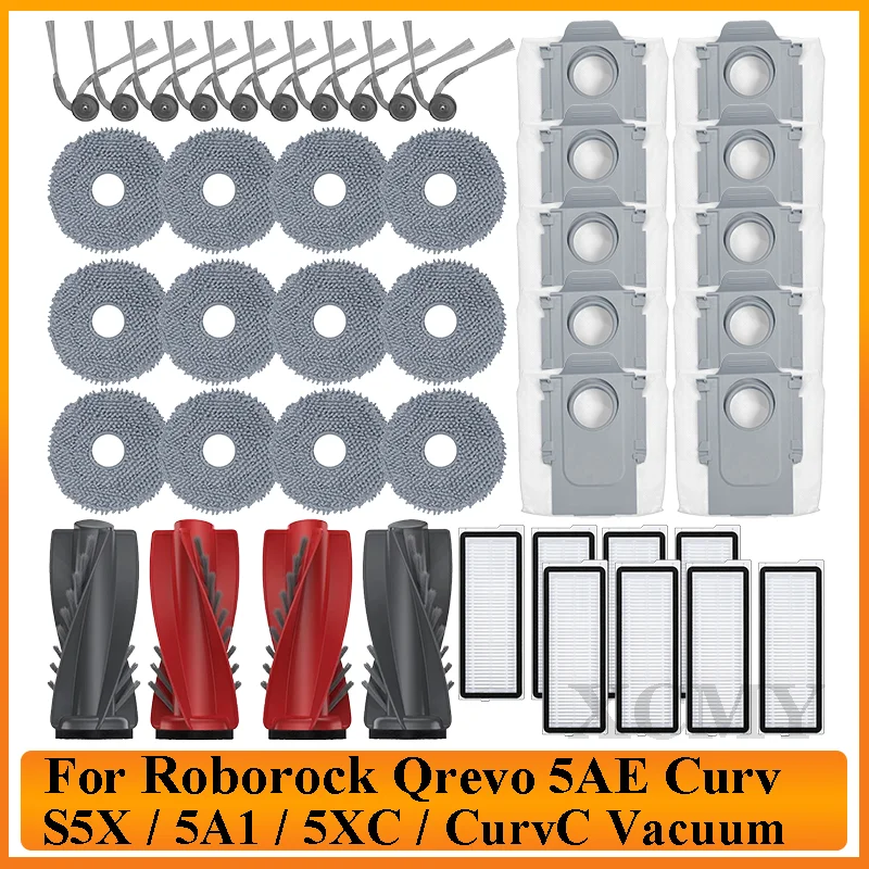 For Roborock Qrevo 5AE / Curv S5X / Curv 5A1 / Qrevo Curv Vaccum Cleaner Mop Main Side Brush Dust Bag HEPA Filter Accessories
For Roborock Qrevo 5AE / Curv S5X / Curv 5A1 / Qrevo Curv Vaccum Cleaner Mop Main Side Brush Dust Bag HEPA Filter Accessories