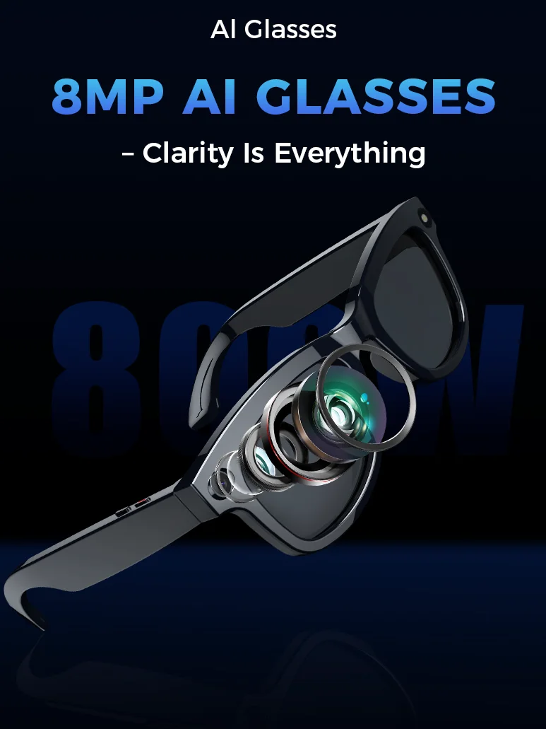 New Upgrade Smart glasses with HD Video & Photo, 8MP Anti-Shake Camera, Bluetooth Call & Music , Ai Translation for Men Women
New Upgrade Smart glasses with HD Video & Photo, 8MP Anti-Shake Camera, Bluetooth Call & Music , Ai Translation for Men Women