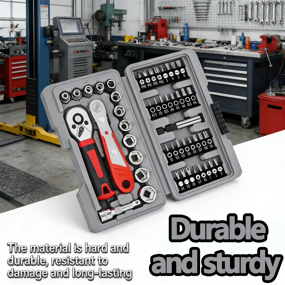 Ratchet Socket Set tool 1/4 Adjustable Socket Wrench CRV Screwdriver Bit Set 3/8 socket set Hand Tools Kit Car tool
Ratchet Socket Set tool 1/4 Adjustable Socket Wrench CRV Screwdriver Bit Set 3/8 socket set Hand Tools Kit Car tool