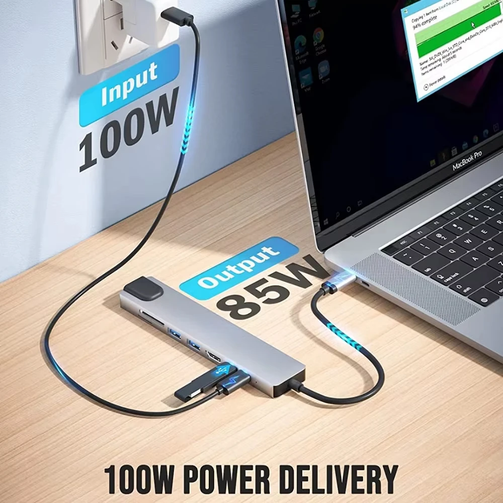 8 in1 USB C HUB 3.0 Type C Splitter 4K Docking Station Laptop Adapter PD SD TF For Macbook Air M1 iPad Pro RJ45 HDMI-Compatibl
8 in1 USB C HUB 3.0 Type C Splitter 4K Docking Station Laptop Adapter PD SD TF For Macbook Air M1 iPad Pro RJ45 HDMI-Compatibl