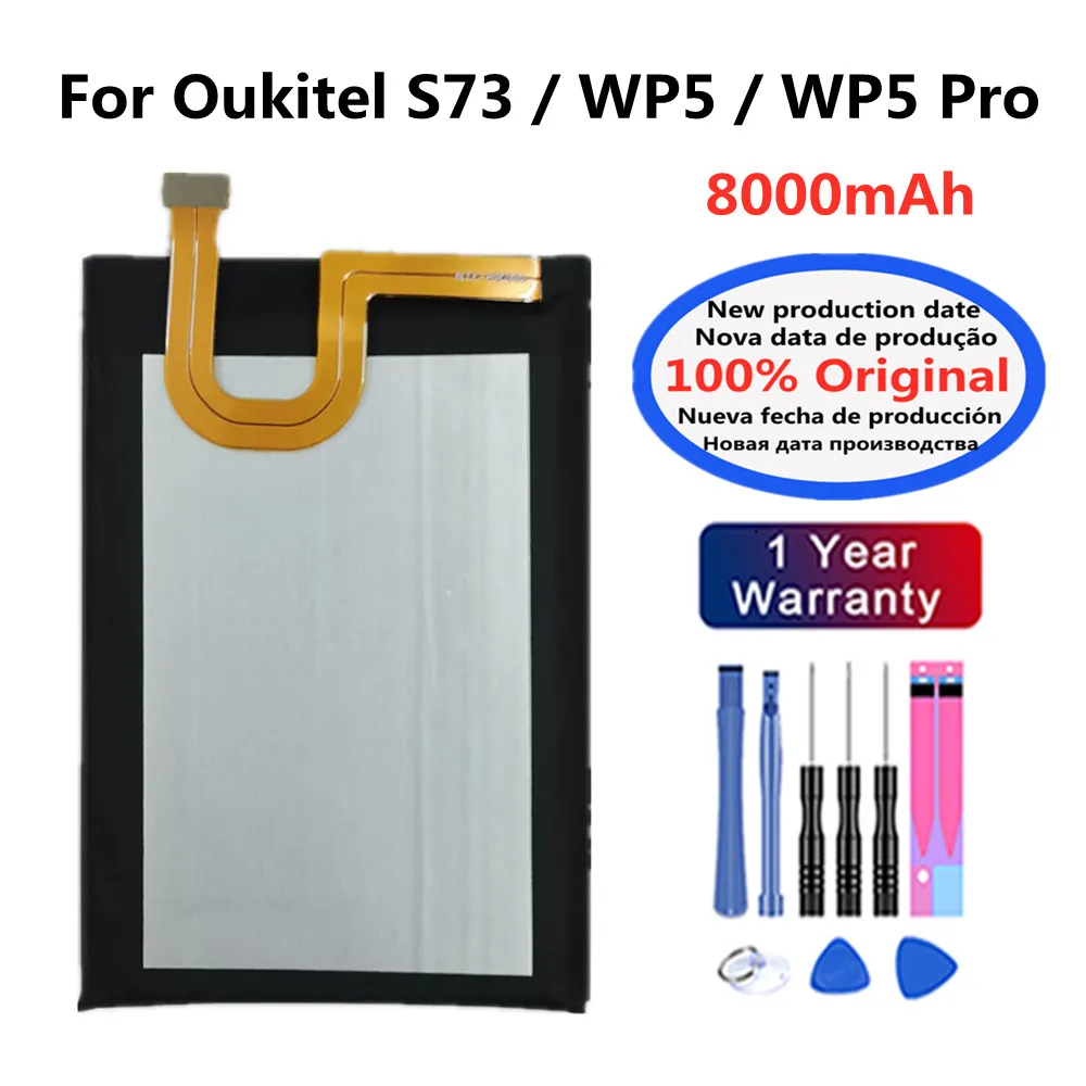 8000mAh High Quality Original Battery For Oukitel S73 / WP5 / WP5 Pro WP 5 Phone Battery Bateria Fast Shipping In Stock + Tools
8000mAh High Quality Original Battery For Oukitel S73 / WP5 / WP5 Pro WP 5 Phone Battery Bateria Fast Shipping In Stock + Tools
