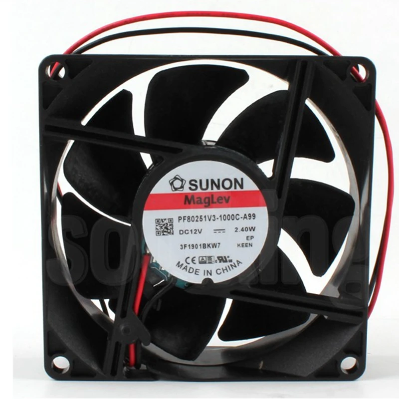 SUNON PF80251V3-1000C-A99 DC 12V 2.40W 80x80x25mm 2-Wire Cooling Fan
SUNON PF80251V3-1000C-A99 DC 12V 2.40W 80x80x25mm 2-Wire Cooling Fan