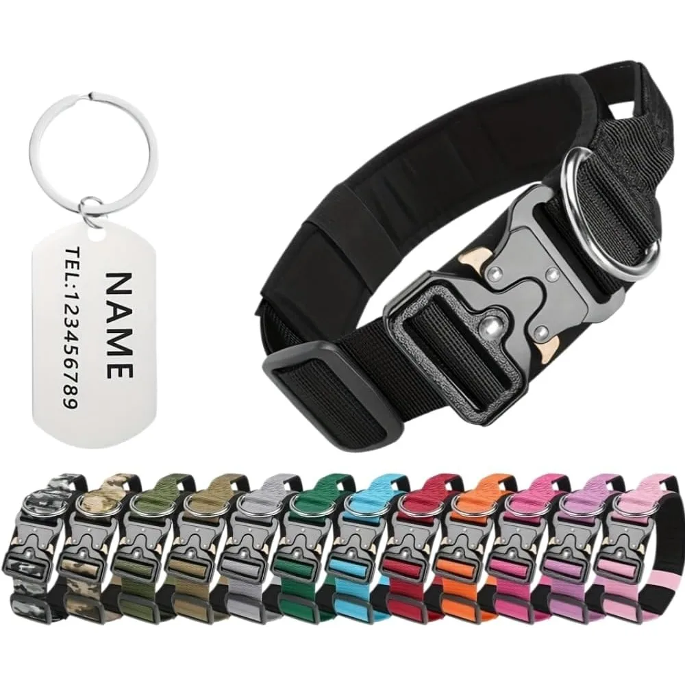 Personalized Tactical Dog Collar with Handle Heavy Duty Adjustable Military Thick for Dogs Quick Release Metal Buckle
Personalized Tactical Dog Collar with Handle Heavy Duty Adjustable Military Thick for Dogs Quick Release Metal Buckle
