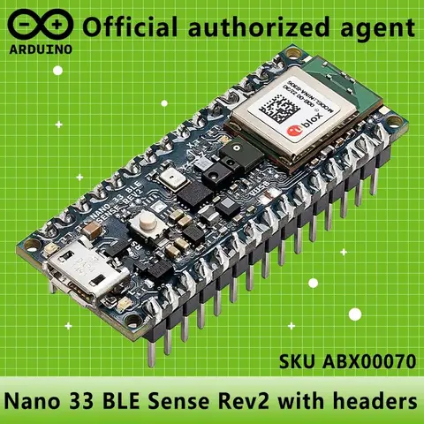 Arduino Nano 33 BLE Sense Rev2 with headers ABX00070 3.3V AI nRF52840 Italian original imported development board