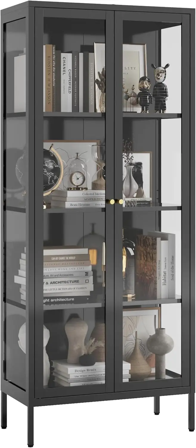 Glass Display Cabinet 4-Tier, Display Cabinet with Glass Doors, Curio Cabinet with Tempered Glasses Doors,Metal Storage Cabin
Glass Display Cabinet 4-Tier, Display Cabinet with Glass Doors, Curio Cabinet with Tempered Glasses Doors,Metal Storage Cabin