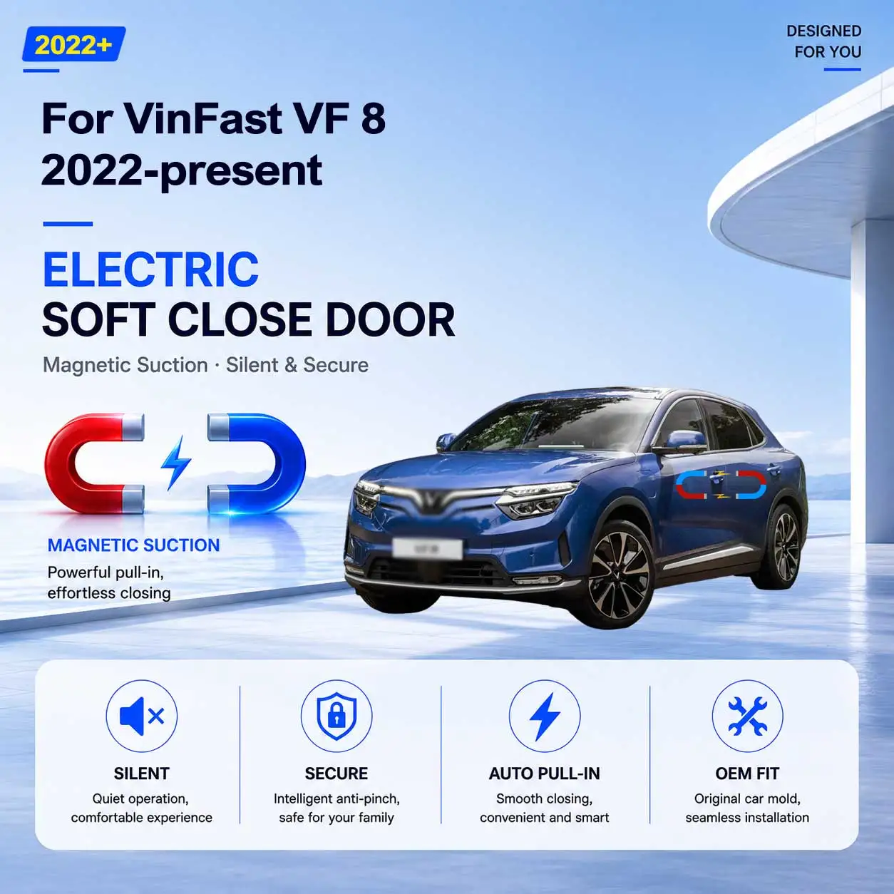 For VinFast VF 8 2022-present Electric Soft Close Door Auto Pull-In Suction Lock Intelligent Silent Closer Kit
For VinFast VF 8 2022-present Electric Soft Close Door Auto Pull-In Suction Lock Intelligent Silent Closer Kit