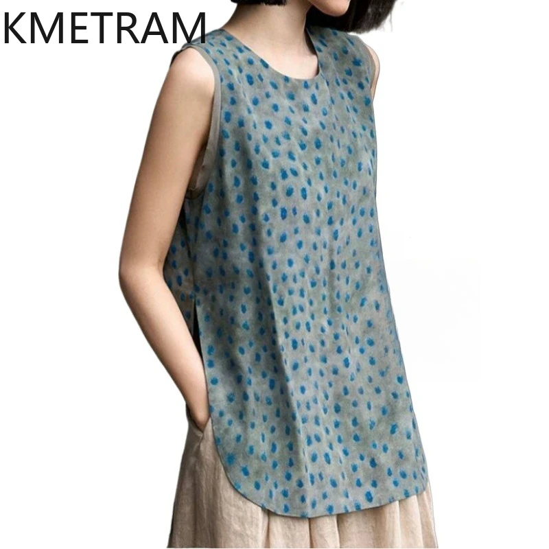 KMETRAM 100% Real Mulberry Silk Women's Tanks Print Split Back Vest Casual Sleeveless Summer Tops 2026 Woman Clothes топ женский
KMETRAM 100% Real Mulberry Silk Women's Tanks Print Split Back Vest Casual Sleeveless Summer Tops 2026 Woman Clothes топ женский