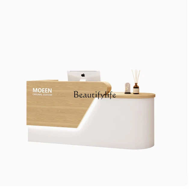 Simple Modern Clothing Store Cashier Counter Natural Wood Reception Desk
Simple Modern Clothing Store Cashier Counter Natural Wood Reception Desk