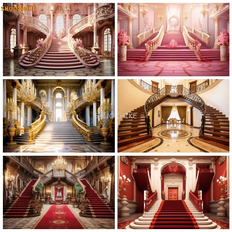 Luxury Hall Photography Backdrop White Spiral Stairs Red Carpet Palace Building Interior Background Wedding Party Decor Props
Luxury Hall Photography Backdrop White Spiral Stairs Red Carpet Palace Building Interior Background Wedding Party Decor Props