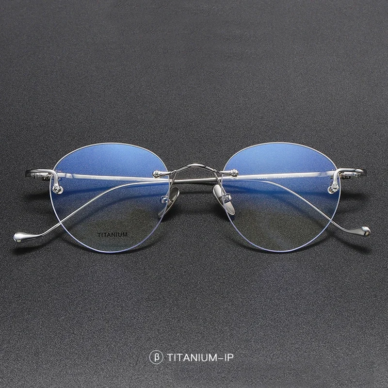 Frameless Titannium Glasses Oval Frame Exquisite Delicate Patterns Vintage Optical Luxury Eyeglasses for Women
Frameless Titannium Glasses Oval Frame Exquisite Delicate Patterns Vintage Optical Luxury Eyeglasses for Women