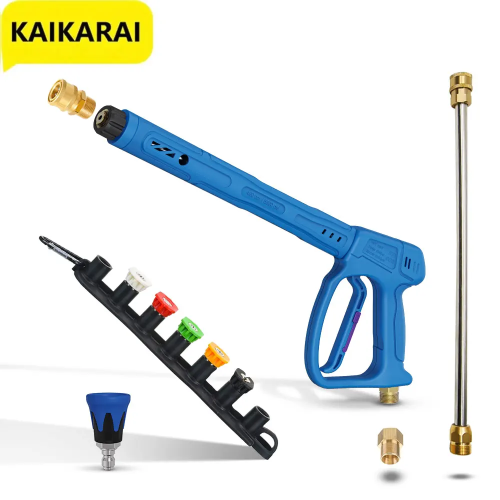 3-1 90cm High Pressure Washer Gun Extension Spray Gun, 4500PSI, 40° Scratch-Resistant Protective Sleeve Nozzle - 5PC Nozzle set
3-1 90cm High Pressure Washer Gun Extension Spray Gun, 4500PSI, 40° Scratch-Resistant Protective Sleeve Nozzle - 5PC Nozzle set