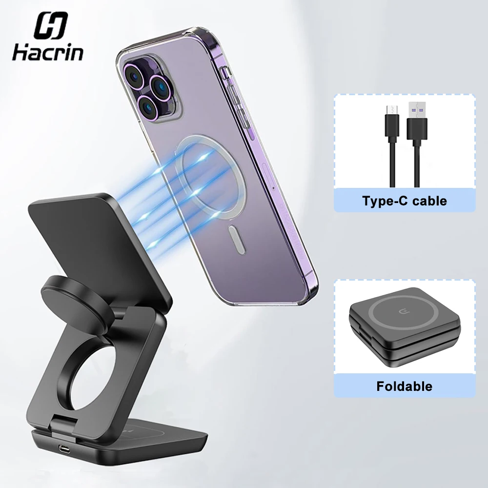 Подставка для беспроводного зарядного устройства 3 в 1, складная магнитная станция для быстрой беспроводной зарядки для iPhone 16, 15, 14, 13, 12 Pro Max
Подставка для беспроводного зарядного устройства 3 в 1, складная магнитная станция для быстрой беспроводной зарядки для iPhone 16, 15, 14, 13, 12 Pro Max