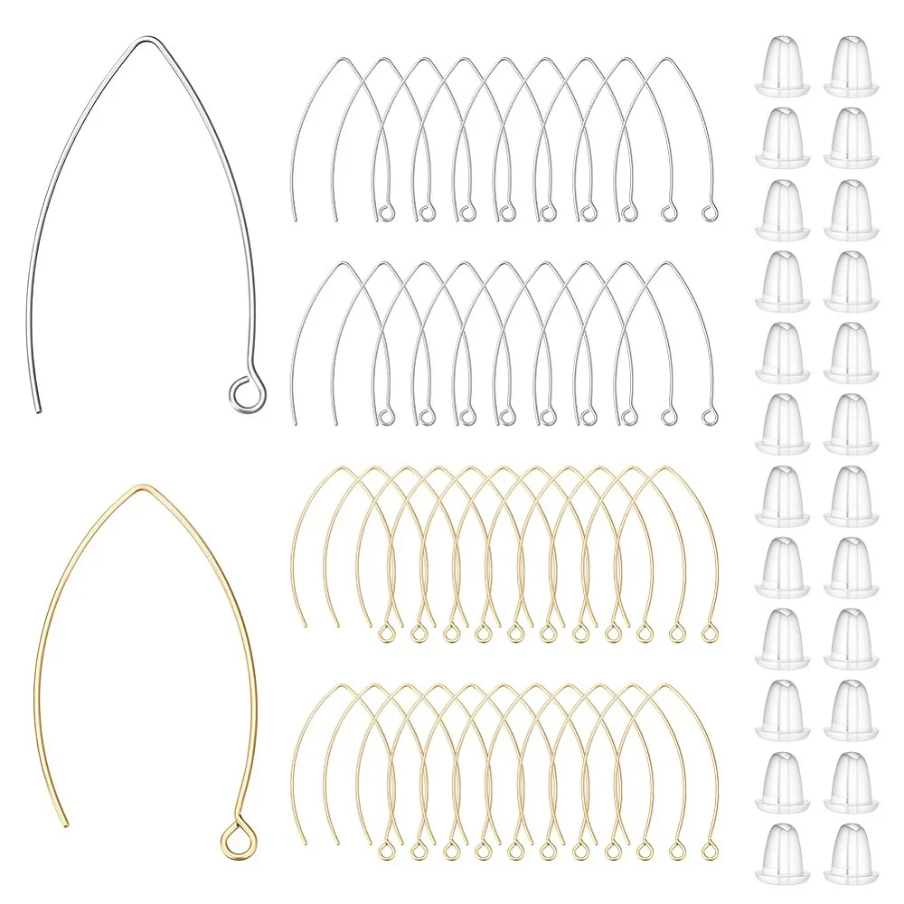 60Pcs 2 Colors 304 Stainless Steel Earring Hooks with Horizontal Loop 80Pcs Plastic Ear Nuts Golden Stainless Steel Color
60Pcs 2 Colors 304 Stainless Steel Earring Hooks with Horizontal Loop 80Pcs Plastic Ear Nuts Golden Stainless Steel Color