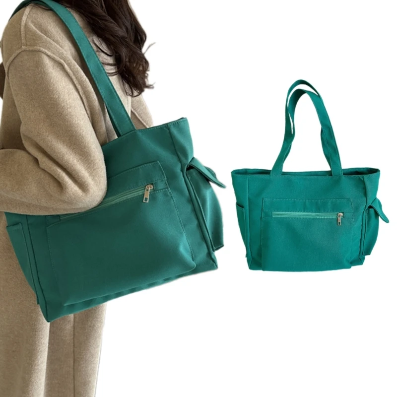Women Casual Nylon Shoulder Bag Solid Color Large Capacity Handbag Female All-match Underarm Bag for Travel Work Shopping School
Women Casual Nylon Shoulder Bag Solid Color Large Capacity Handbag Female All-match Underarm Bag for Travel Work Shopping School