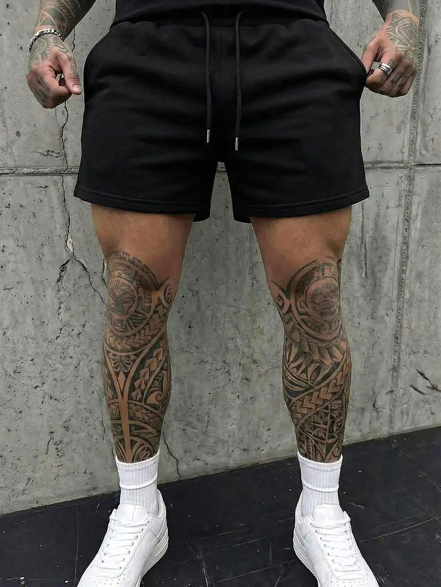 Mens Black 7 Inch Inseam Casual Knit Shorts With Drawstring Waist And Pockets For Streetwear Gym Festival
Mens Black 7 Inch Inseam Casual Knit Shorts With Drawstring Waist And Pockets For Streetwear Gym Festival