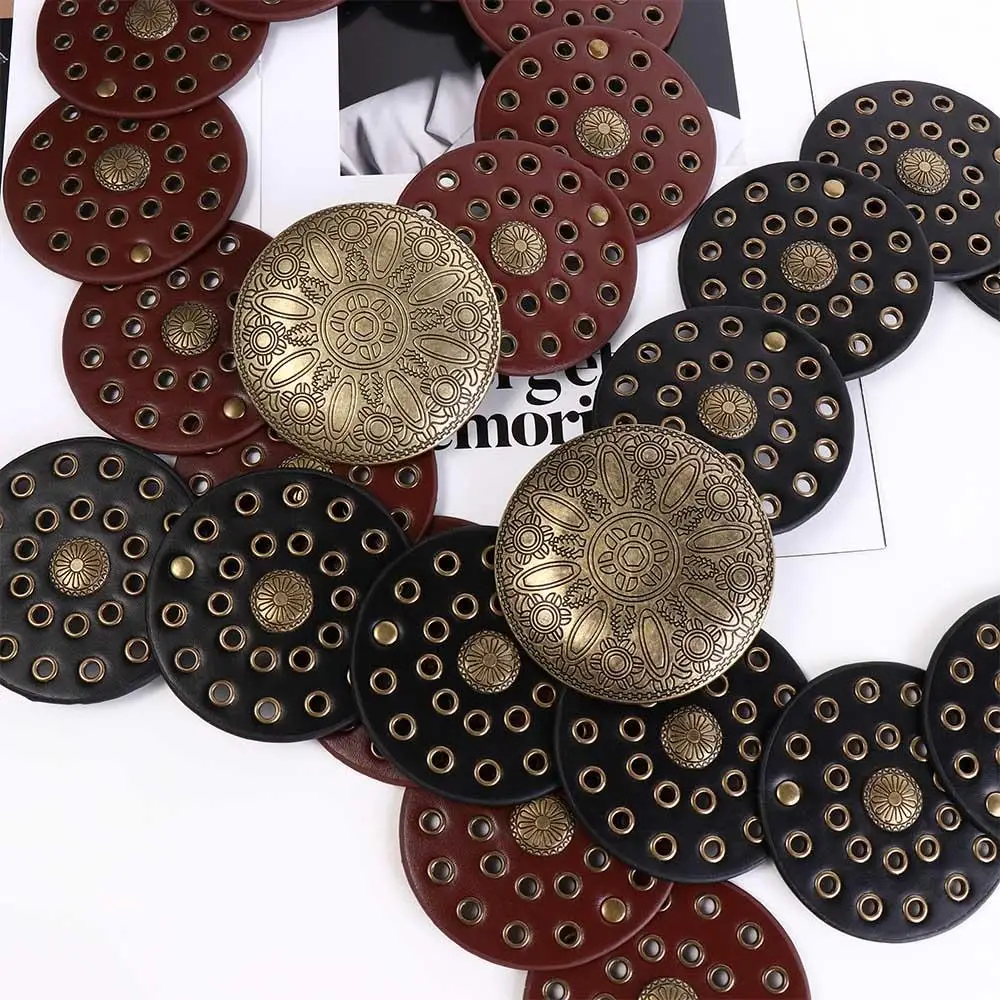 Casual Metal Round Buckle Belts Y2K PU Leather Hollow Belts Baroque Style Korean Style Metal Buckle Belts Women
Casual Metal Round Buckle Belts Y2K PU Leather Hollow Belts Baroque Style Korean Style Metal Buckle Belts Women