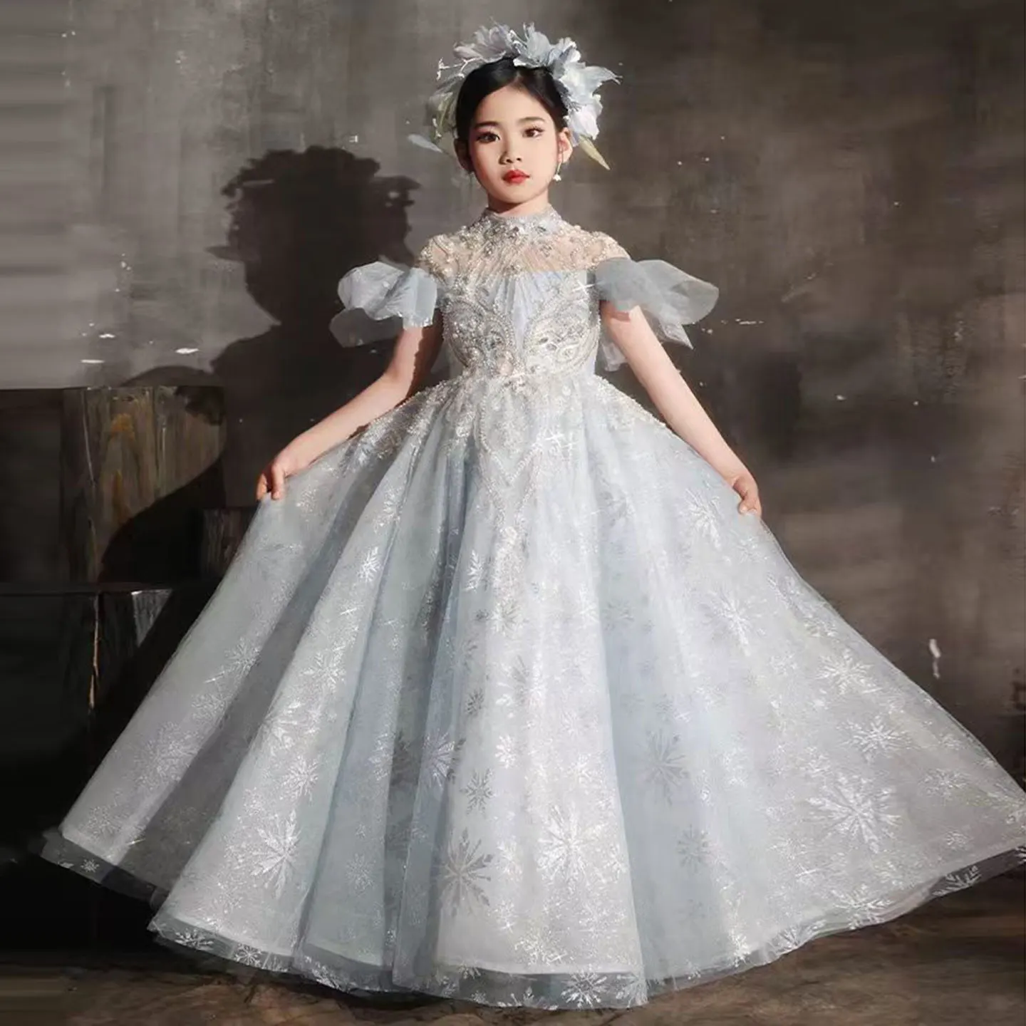 Jill Wish Luxury Blue Beaded Girl Dress Court Train Puffy Sleeve Arab Kids Princess Wedding Birthday Party Holiday Gown J319
Jill Wish Luxury Blue Beaded Girl Dress Court Train Puffy Sleeve Arab Kids Princess Wedding Birthday Party Holiday Gown J319