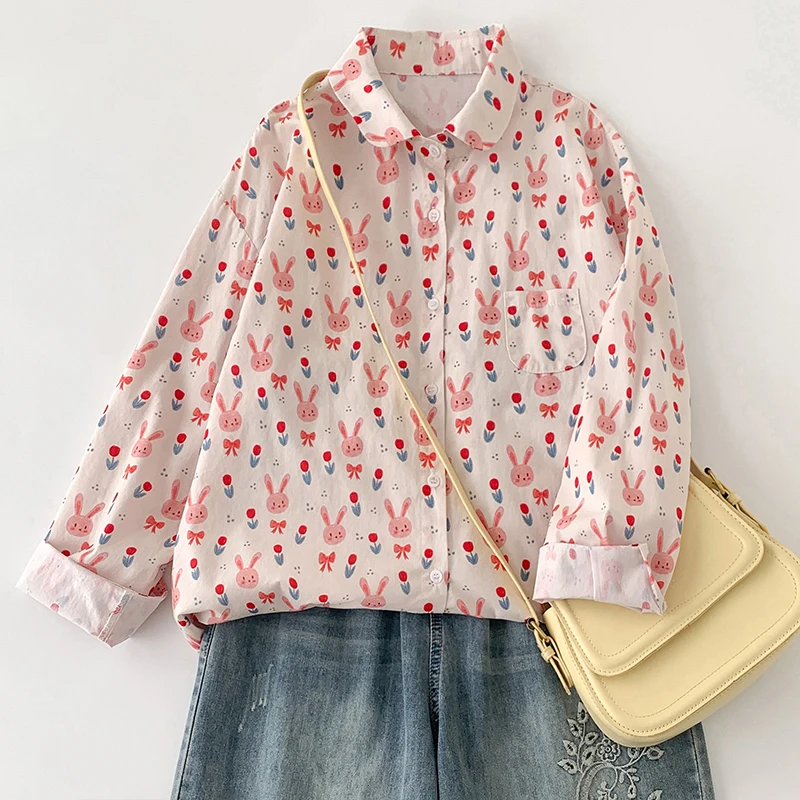 Spring New Printed Cotton Floral Long-sleeved Shirt Women's Loose Tops Blouse Y2k Streetwear Boho
Spring New Printed Cotton Floral Long-sleeved Shirt Women's Loose Tops Blouse Y2k Streetwear Boho