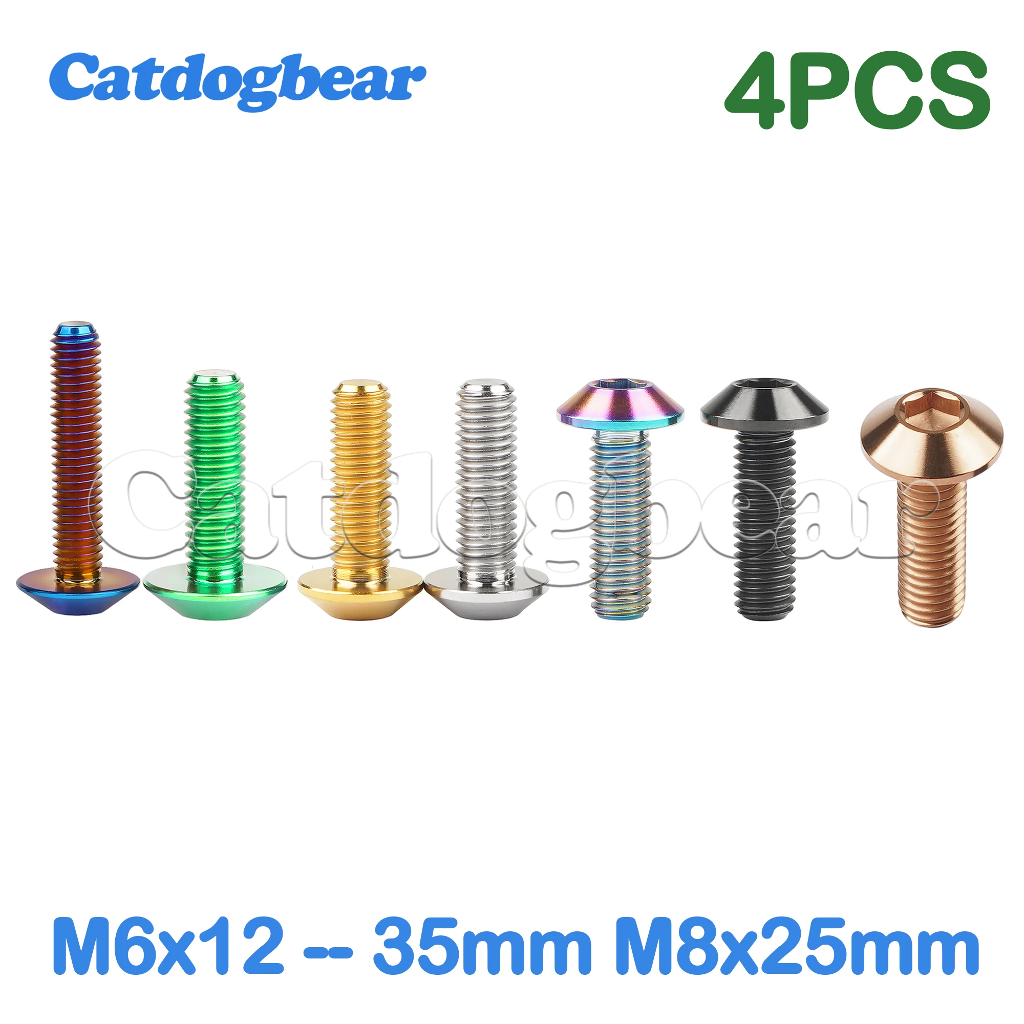Catdogbear 4pcs Titanium Bolt M6x12 15 20mmM8X25MM Button Allen Hex Head Screws for Motor Bike Disc
Catdogbear 4pcs Titanium Bolt M6x12 15 20mmM8X25MM Button Allen Hex Head Screws for Motor Bike Disc