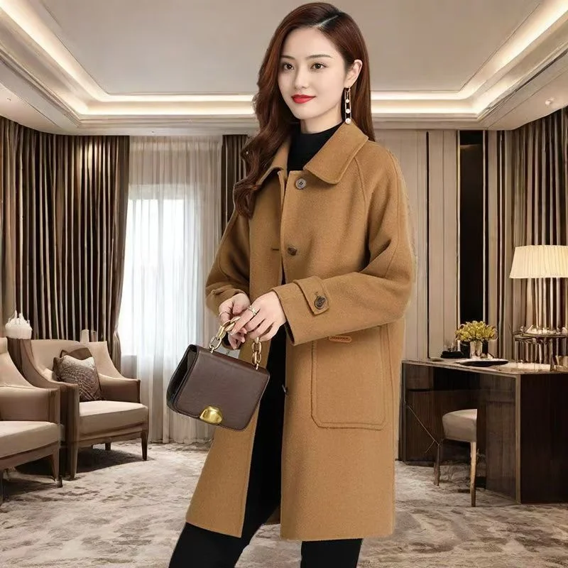 High-end Korean Version Of Double-sided Woolen Coat Female 2024 Autumn And Winter New Fashion Casual Short Long Woolen Coat Top
High-end Korean Version Of Double-sided Woolen Coat Female 2024 Autumn And Winter New Fashion Casual Short Long Woolen Coat Top