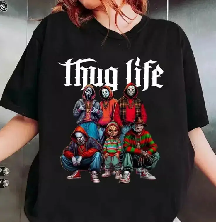 Рубашка с мотивом фильма «Thug Life», рубашка с мотивом фильма «убийца», страшная футболка на Хэллоуин
Рубашка с мотивом фильма «Thug Life», рубашка с мотивом фильма «убийца», страшная футболка на Хэллоуин