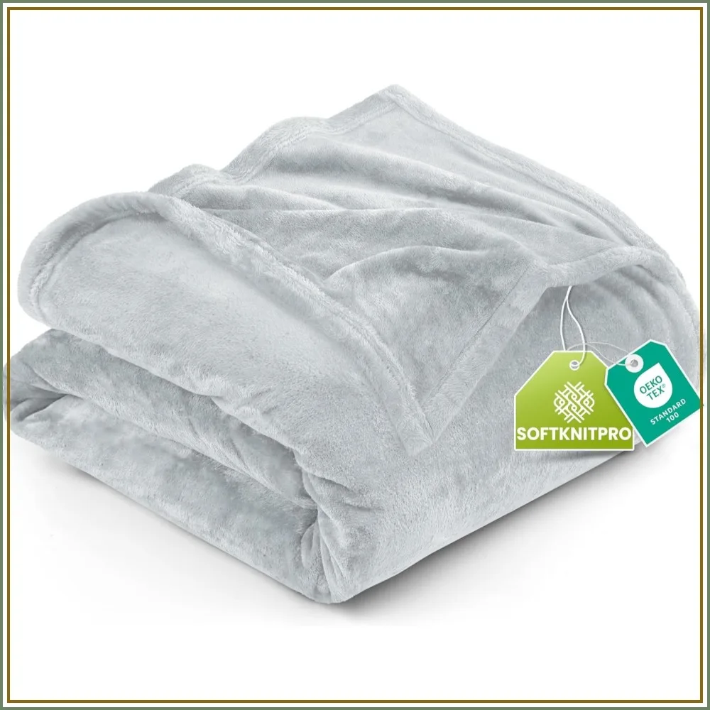 Ultra Soft Fleece Blanket Queen Size 90x90 Inches Light Grey, Cozy All-Season Microfiber Bed Blanket for Home Decor
Ultra Soft Fleece Blanket Queen Size 90x90 Inches Light Grey, Cozy All-Season Microfiber Bed Blanket for Home Decor