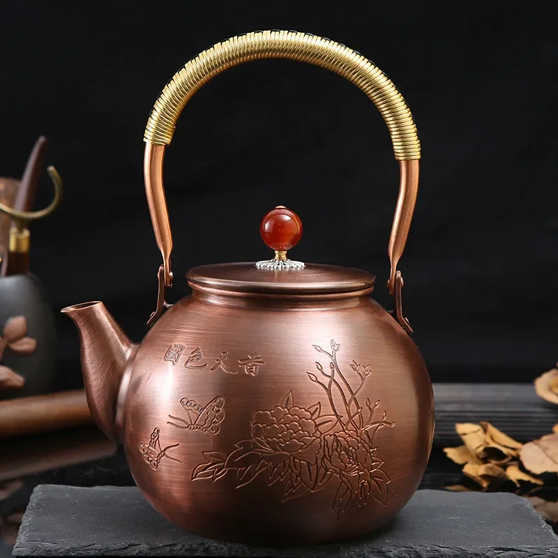 Vintage Handmade Purple Copper Teapot Creative Carving Boiling Kettle Large Capacity Boiling Tea Kettle
Vintage Handmade Purple Copper Teapot Creative Carving Boiling Kettle Large Capacity Boiling Tea Kettle