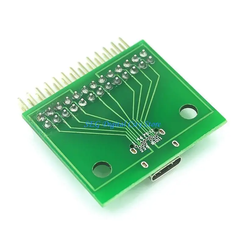 U75B Type C PCB Testing Board For 24Pin Female Adapter With Pins Header Double-Sided
U75B Type C PCB Testing Board For 24Pin Female Adapter With Pins Header Double-Sided