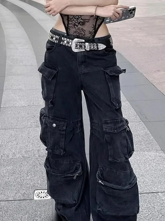 High Waist Wide Leg Casual Loose Straight Cut Women's Denim Workwear Jeans Heavy Washed Multi Pocket Street Style
High Waist Wide Leg Casual Loose Straight Cut Women's Denim Workwear Jeans Heavy Washed Multi Pocket Street Style