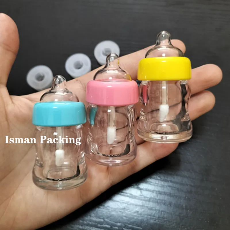 50Pcs New empty kids clear pink blue yellow baby milk bottle cute lip gloss cosmetic packaging tubes with wands brush 5ml
50Pcs New empty kids clear pink blue yellow baby milk bottle cute lip gloss cosmetic packaging tubes with wands brush 5ml