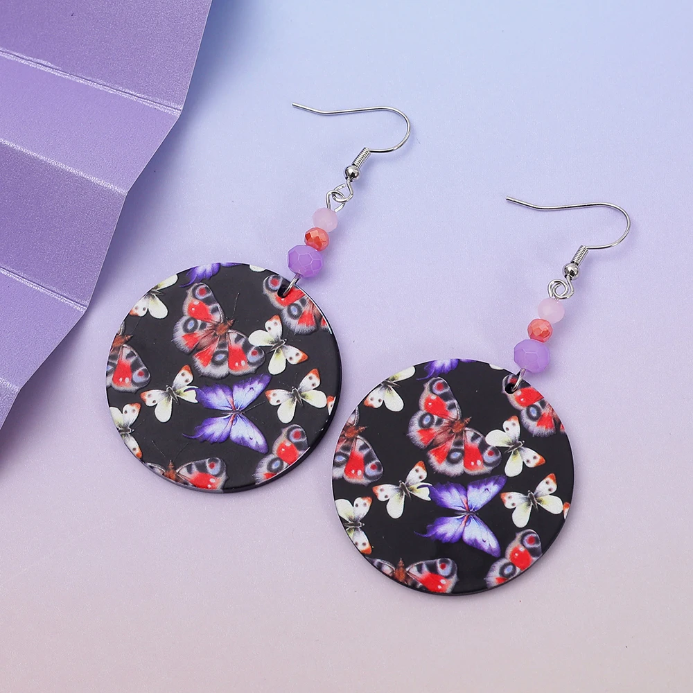 New Fashion Butterfly Relievo Printing Round Black Acrylic Dangle Earrings For Women Vintage Style Trend 2025 Girls Jewelry
New Fashion Butterfly Relievo Printing Round Black Acrylic Dangle Earrings For Women Vintage Style Trend 2025 Girls Jewelry