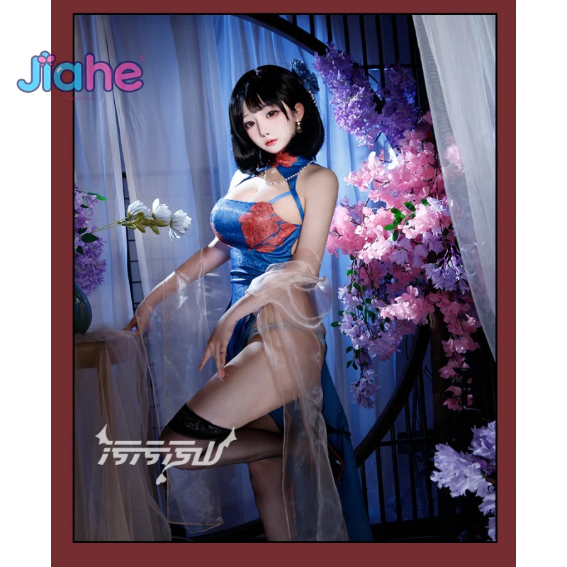 Chien Wu Game Azur Lane Cosplay Costume Halloween Carnival Blue Chinese Style Qipao Women's Sexy Dress Uniform prop wig Set
Chien Wu Game Azur Lane Cosplay Costume Halloween Carnival Blue Chinese Style Qipao Women's Sexy Dress Uniform prop wig Set