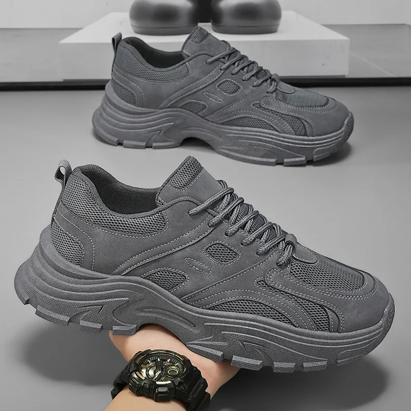 New breathable mesh shoes for men, trendy and versatile thick-soled black sneakers, casual dad trendy shoes
New breathable mesh shoes for men, trendy and versatile thick-soled black sneakers, casual dad trendy shoes