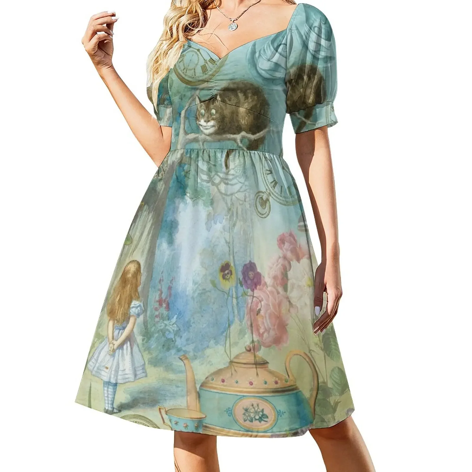 Wonderland Short-Sleeved Dress Woman clothing Dress for girls Woman's evening dress
Wonderland Short-Sleeved Dress Woman clothing Dress for girls Woman's evening dress