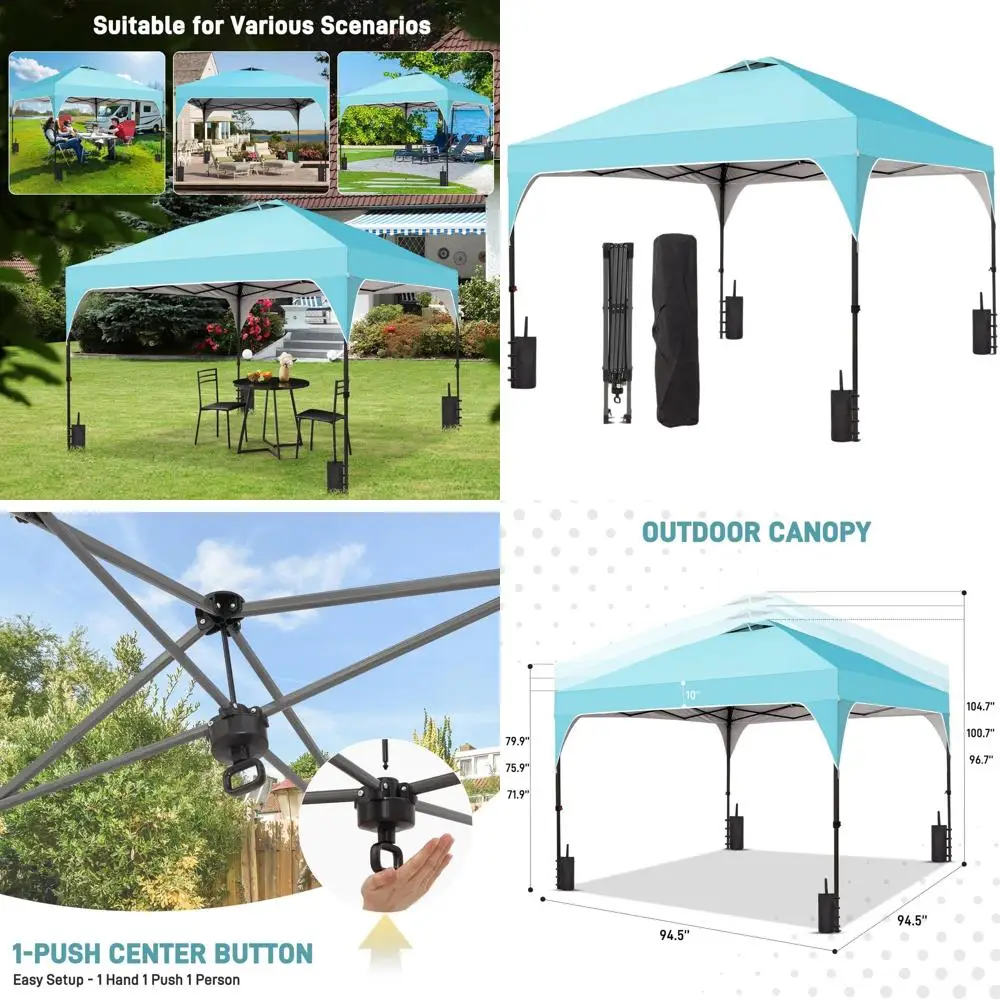 Quick Setup 8x8 Outdoor Gazebo with Sandbag Anchors in Cyan Blue
Quick Setup 8x8 Outdoor Gazebo with Sandbag Anchors in Cyan Blue