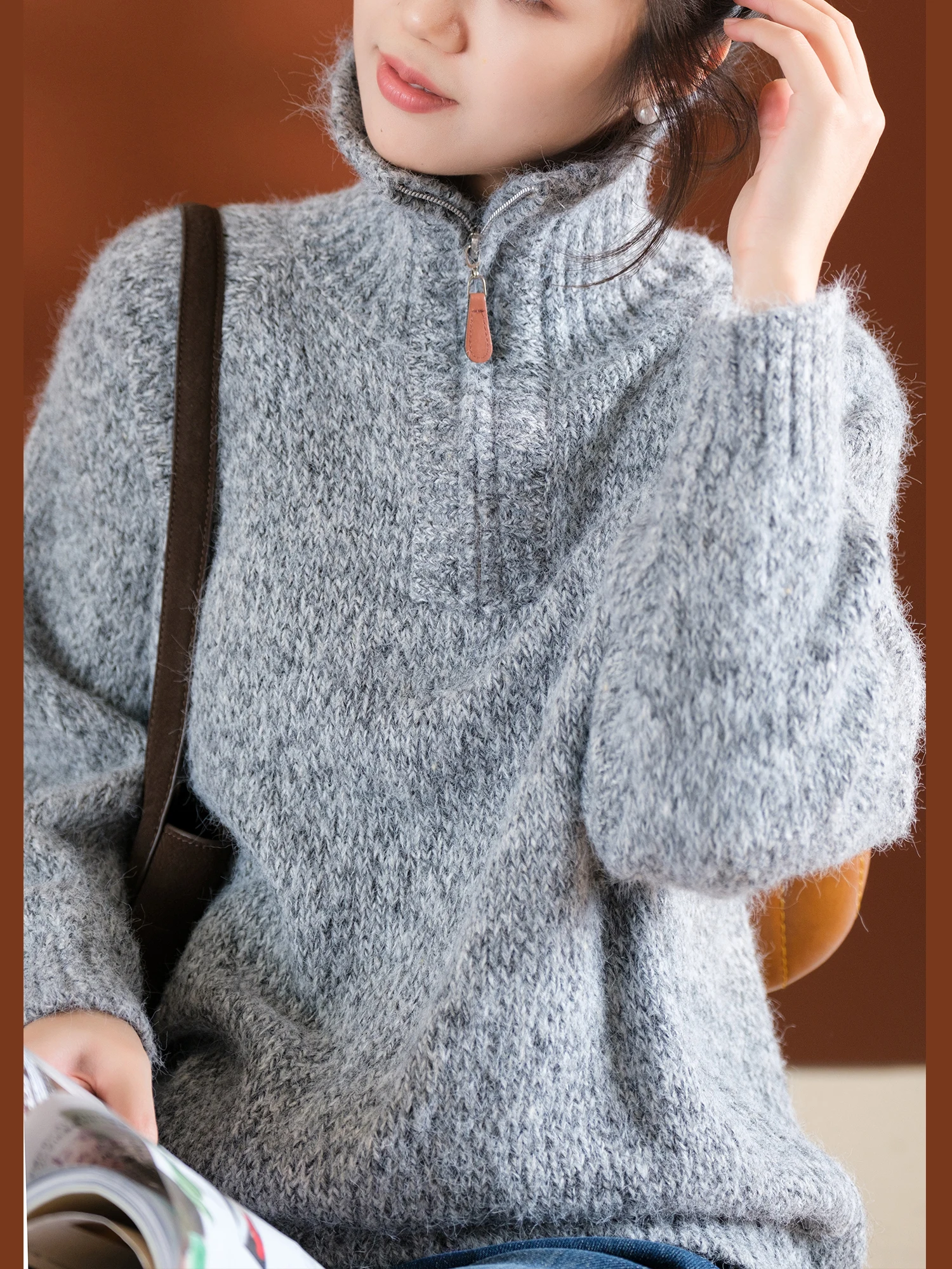 Long Sve Wool Blend Faux Fur Knitted Sweater Women Loose Fit f Open Design Autumn Winter Faion Casual Sle Pure Color
Long Sve Wool Blend Faux Fur Knitted Sweater Women Loose Fit f Open Design Autumn Winter Faion Casual Sle Pure Color