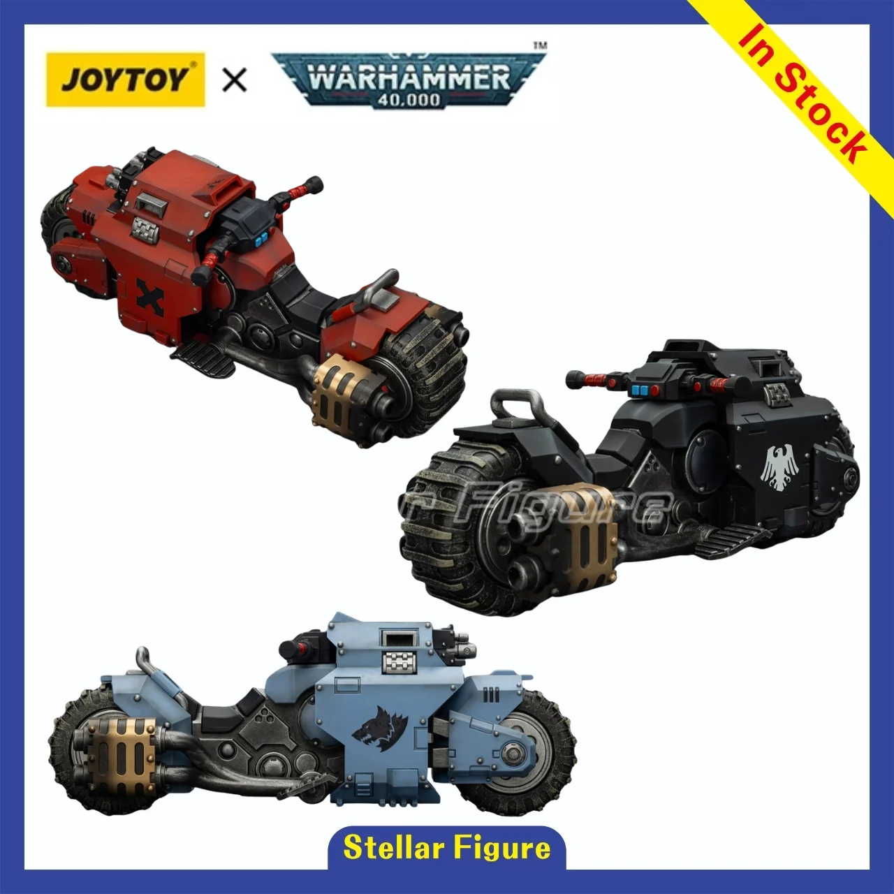 【SF】1/18 JOYTOY Warhammer 40K Blood Angels Raven Guard Space Wolves Raider Pattern Combat Bikewith Twin Linked Bolt Rifles
【SF】1/18 JOYTOY Warhammer 40K Blood Angels Raven Guard Space Wolves Raider Pattern Combat Bikewith Twin Linked Bolt Rifles