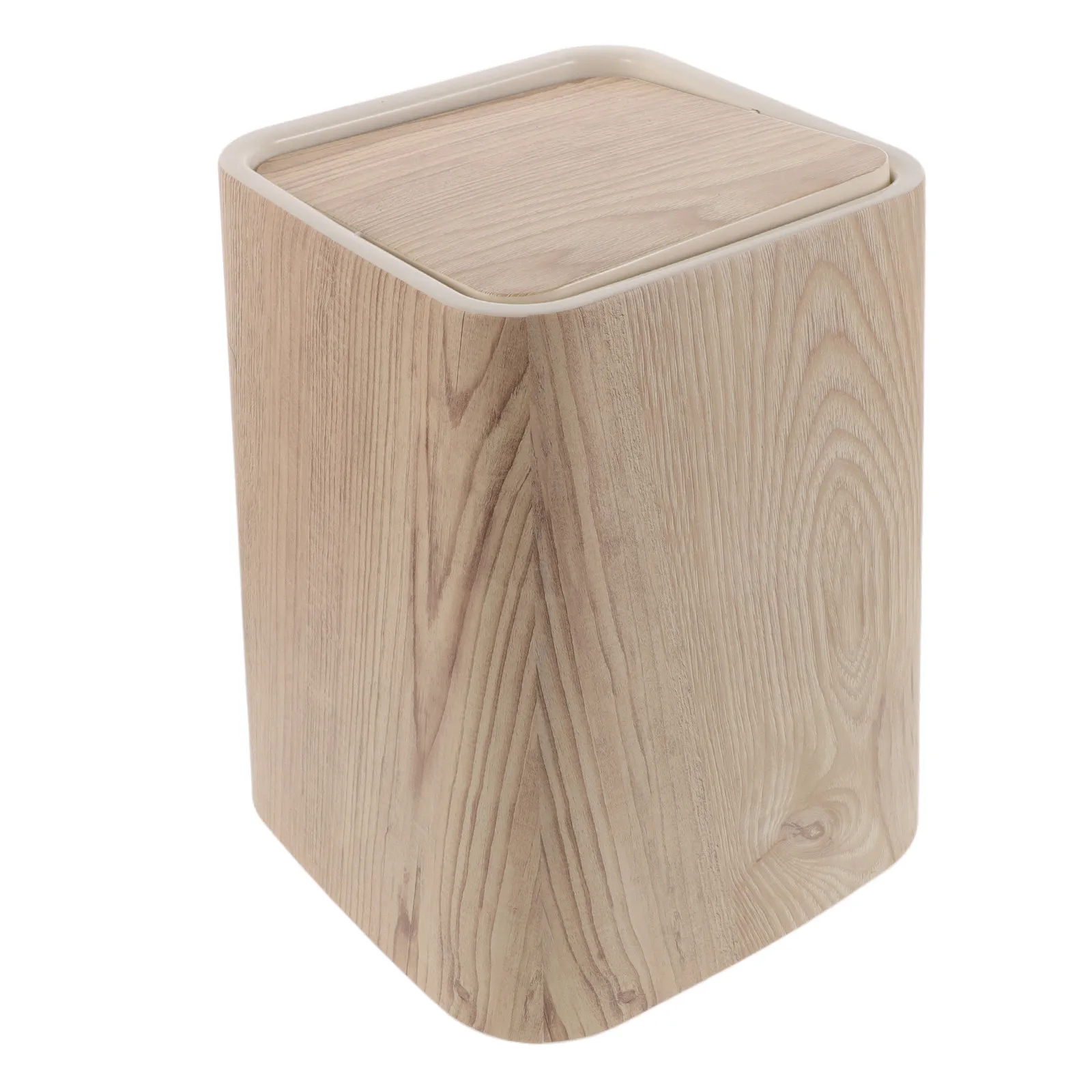 8.5L Wooden Look Trash Can with Lid Modern Retro Waste Basket for Bedroom Bathroom Living Room Office Small Space Countertop Use
8.5L Wooden Look Trash Can with Lid Modern Retro Waste Basket for Bedroom Bathroom Living Room Office Small Space Countertop Use