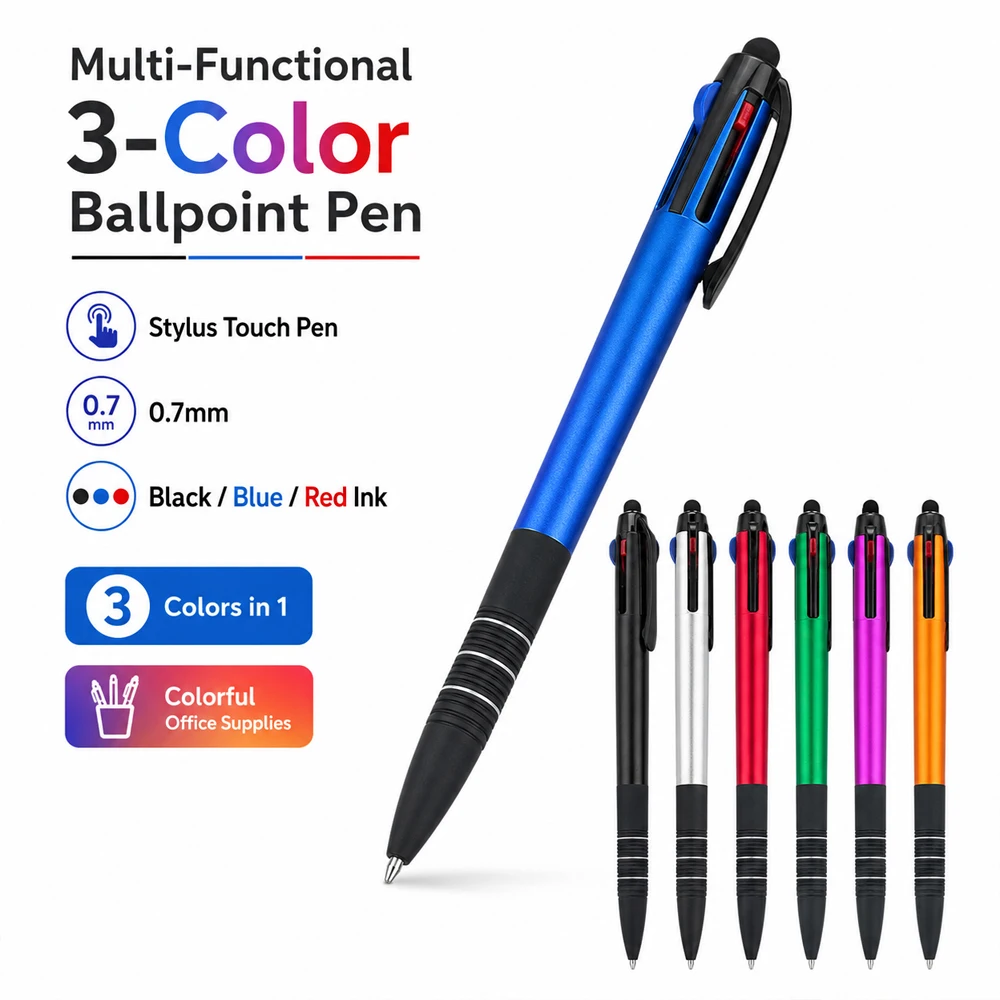 5/7Pcs 3-in-1 Multi-Color Ballpoint Pen with Touch Screen Stylus, 0.7mm Retractable Pens for Office School Supplies, Colorful
5/7Pcs 3-in-1 Multi-Color Ballpoint Pen with Touch Screen Stylus, 0.7mm Retractable Pens for Office School Supplies, Colorful