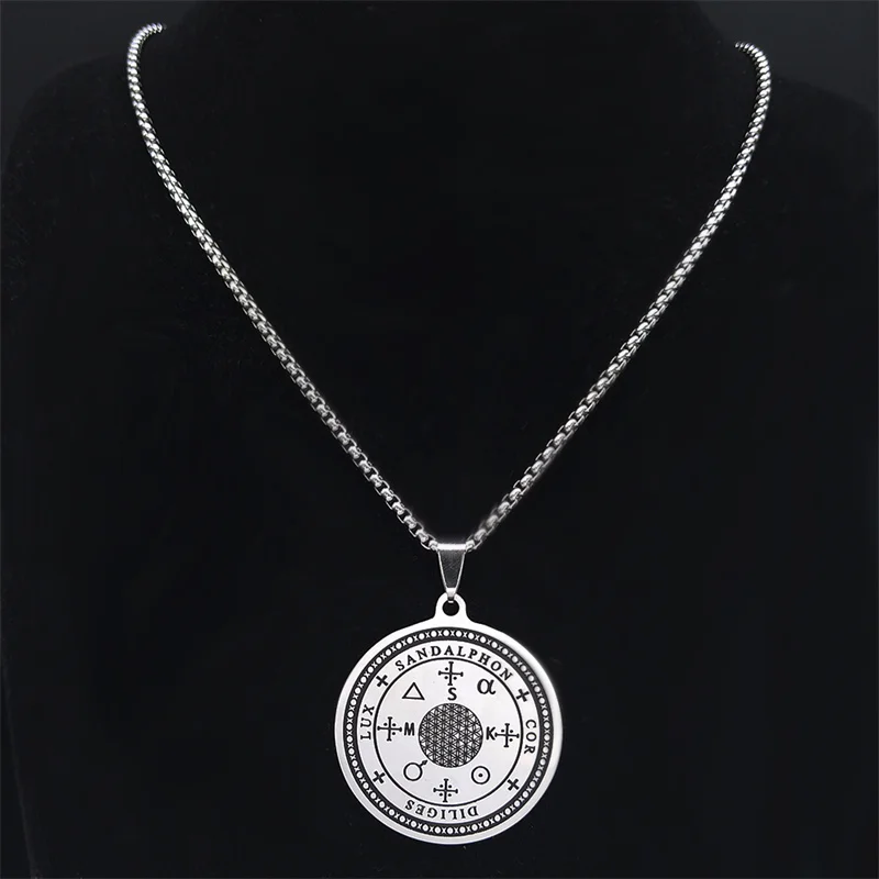Sandalphon Cor Deleges Lux Stainless Steel Flower of Life Necklaces Chain Women Silver Color Necklaces Jewelry colier N3659S02
Sandalphon Cor Deleges Lux Stainless Steel Flower of Life Necklaces Chain Women Silver Color Necklaces Jewelry colier N3659S02